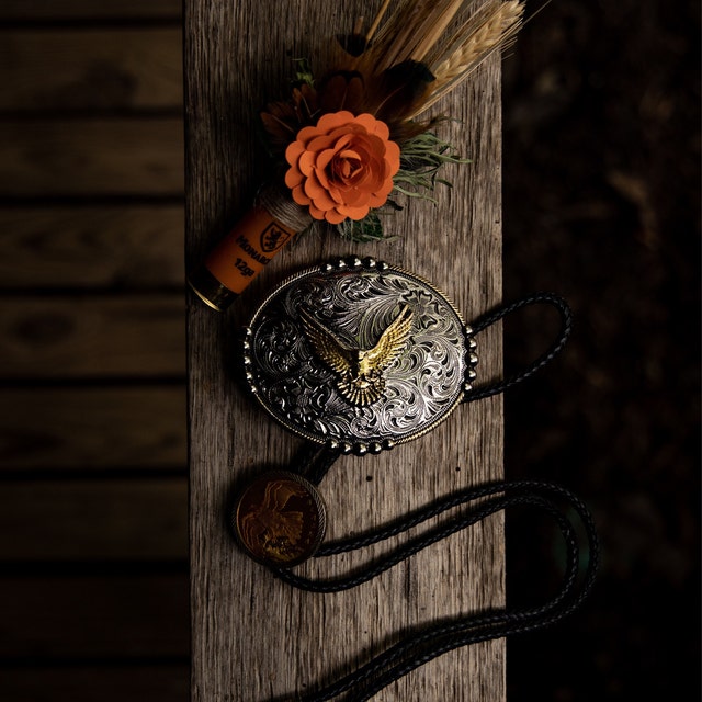 Orange Shotgun Shell Boutonniere, lapel, buttonhole, pin-on, corsage, Dried Wheat, Grass, Thistle, Pheasant Feathers