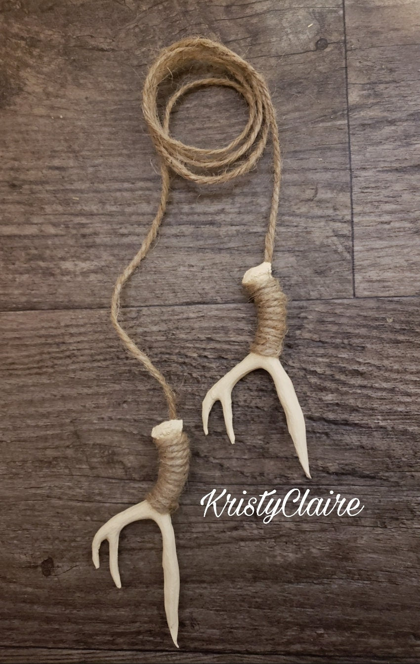 Rear View Mirror Antler Accessories, Ivory, Charm, Decoration, Hanger, Faux Antlers