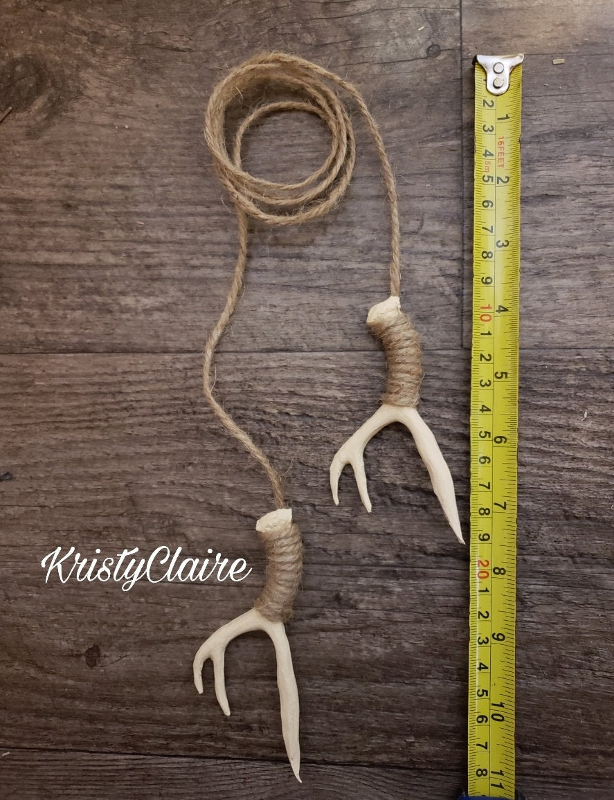 Rear View Mirror Antler Accessories, Ivory, Charm, Decoration, Hanger, Faux Antlers