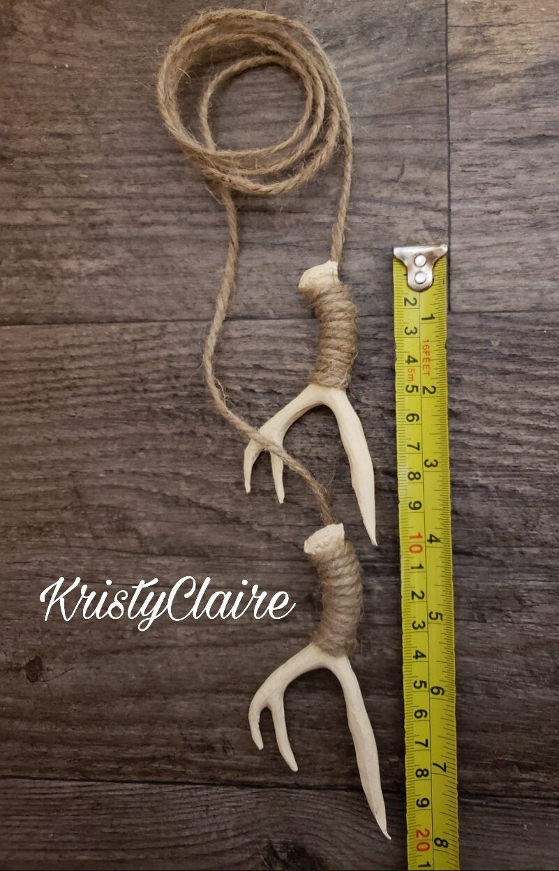 Rear View Mirror Antler Accessories, Ivory, Charm, Decoration, Hanger, Faux Antlers