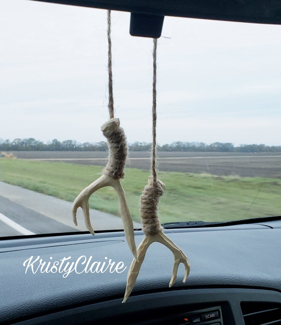 Rear View Mirror Antler Accessories, Ivory, Charm, Decoration, Hanger, Faux Antlers