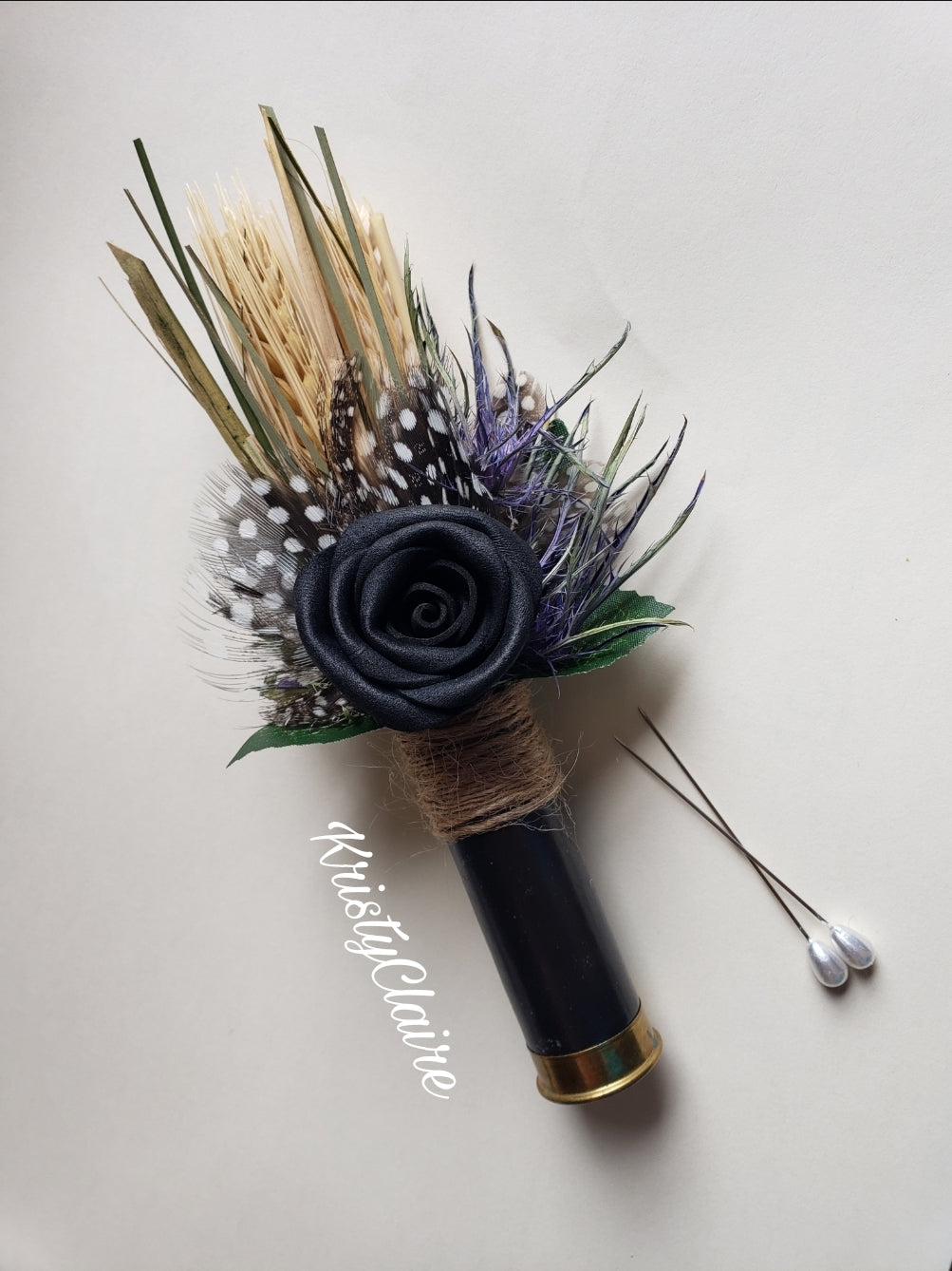 Black Shotgun Shell Boutonniere, Lapel, Pin-on, Corsage, Country, Wedd ...