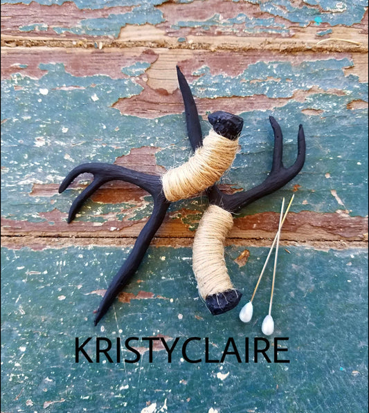 Black Antler Boutonniere, Buttonhole, Lapel, Pin-on, Corsage, Mini Antler, Taxidermy